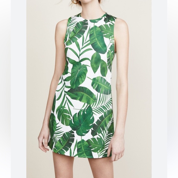 Alice + Olivia Dresses & Skirts - Alice + Olivia Coley Crew Tropical Leaves Dress